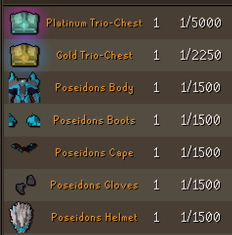 Poseidon drop table