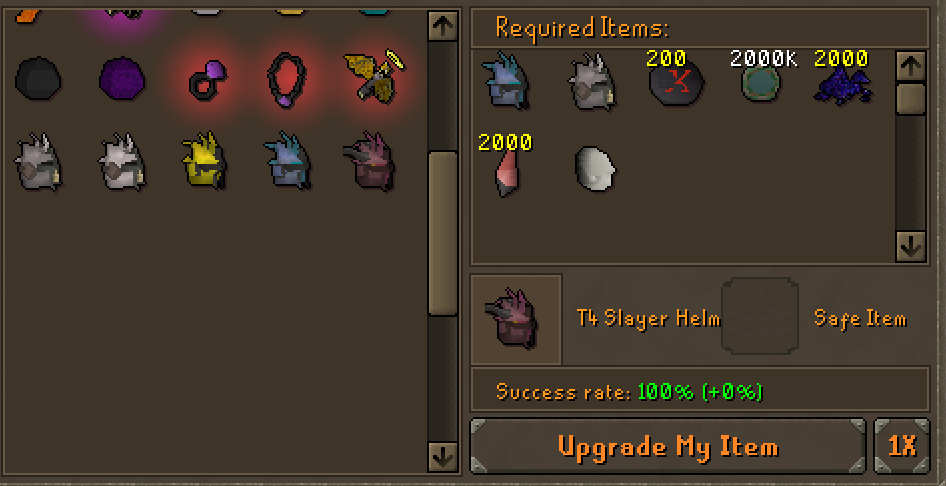 Slayer helm tier progression