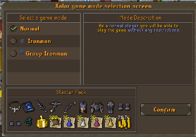 Game Mode Selection