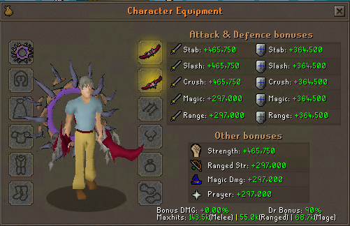 Equipment screen before