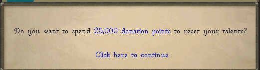 Talent Reset interface